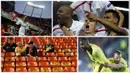 10 foto terbaik babak perempat final Liga Europa diwarnai oleh ekspresi para pemain Sevilla yang berhasil lolos berkat adu penalti dan kemurungan fans Dortmund. (AFP-Reuters) 