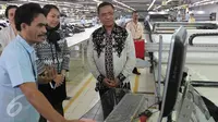 Menteri Perindustrian Saleh Husin berkunjung ke pabrik PT Pan Brother di Tangerang, Banten,  Selasa (13/10/2015). Menurut Menperin, penanaman modal dan pengembangan industri akan terus melaju sesuai paket kebijakan ekonomi. (Liputan6.com/Angga Yuniar)