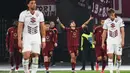 Pemain AS Roma, Paulo Dybala, melakukan selebrasi setelah mencetak gol ke gawang Torino. (AFP/Alberto Pizzoli)