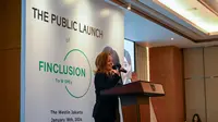 Penjabat Direktur Misi USAID Indonesia Erin Nicholson dalam peluncuran program Finclusion. (Foto: Kedubes AS)