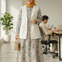 Ilustrasi Gamis untuk Pekerja Kantoran/Gemini AI