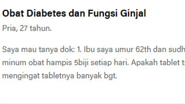 Pertanyaan di Klikdokter (Tangkapan Layar klikdokter.com)