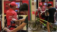 Viral Pria Ini Bawa Sepeda Diisi Pakai Bensin. (Sumber: TikTok/bayuandri_)