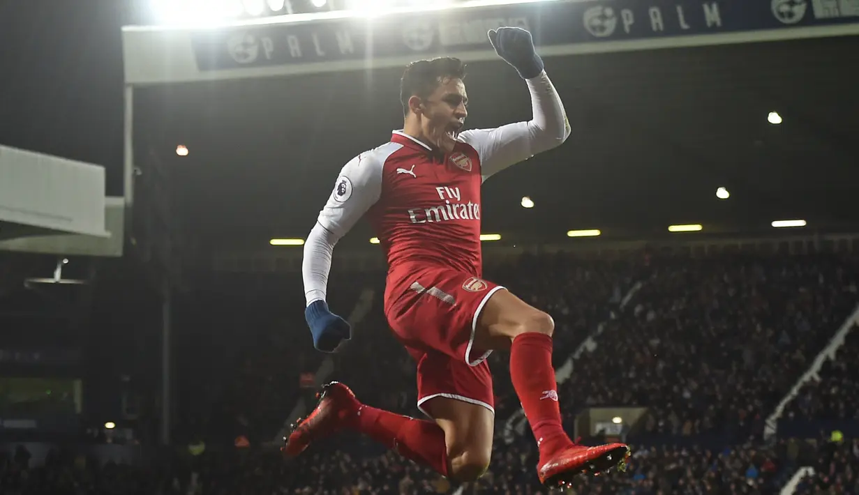 Arsenal dikabarkan telah menyetujui pelepasan Alexis Sanchez ke Manchester City dengan mahar sebesar 35 juta poundsterling. (AFP/Paul Ellis)