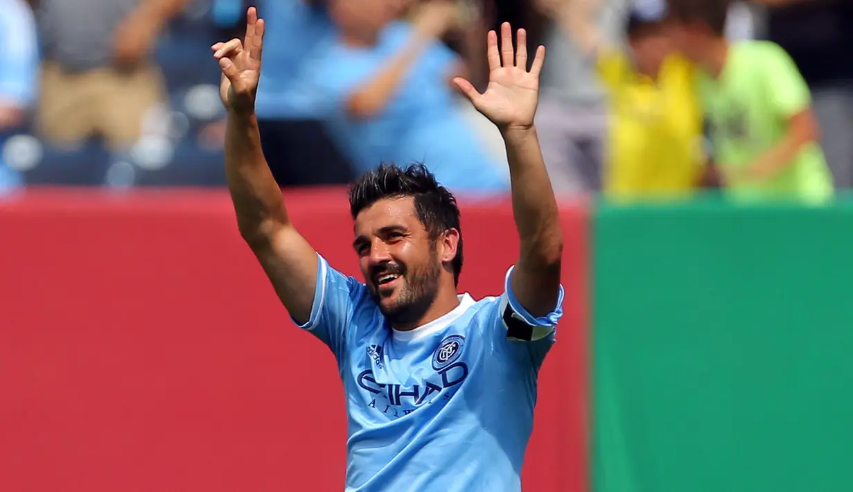 David Villa adalah salah satu striker paling produktif di planet ini selama LaLiga. Ia kemudian mencoba peruntungannya untuk berkarier di klub MLS bersama New York City FC pada 2015. Selama empat musim di Big Apple, Villa berhasil mencetak 80 gol dalam 124 penampilan yang membuatnya masuk ke dalam MLS Best XI pada 2016 dan 2017. Bintang Spanyol itu juga memenangkan penghargaan Landon Donovan MVP, yang dipilih oleh sejumlah media, pemain, dan manajer, pada tahun 2016. (AFP/Adam Hunger)