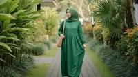 9 Model Gamis Warna Emerald Tren 2026, Anggun dan Modern untuk Setiap Acara