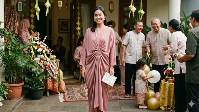 10 Model Gamis Lebaran Simpel tapi Terlihat Mahal di Foto Keluarga ...