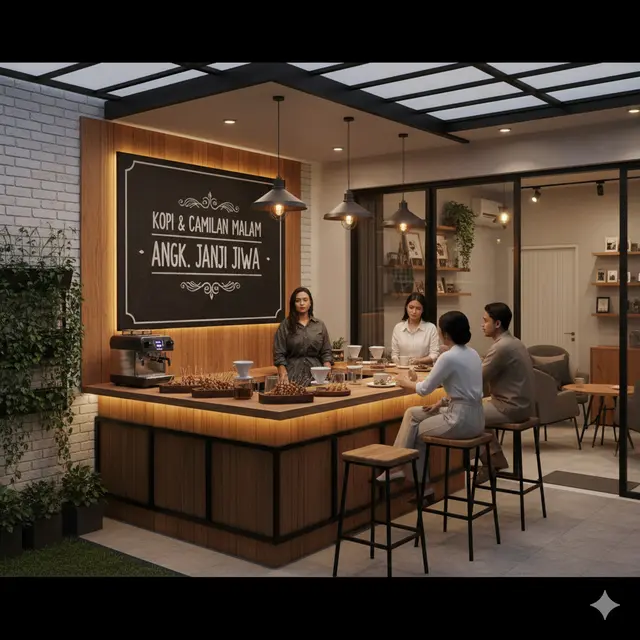 Desain Warung Ala Angkringan Modern di Teras Rumah, Nyaman dan Estetik untuk Usaha 2025