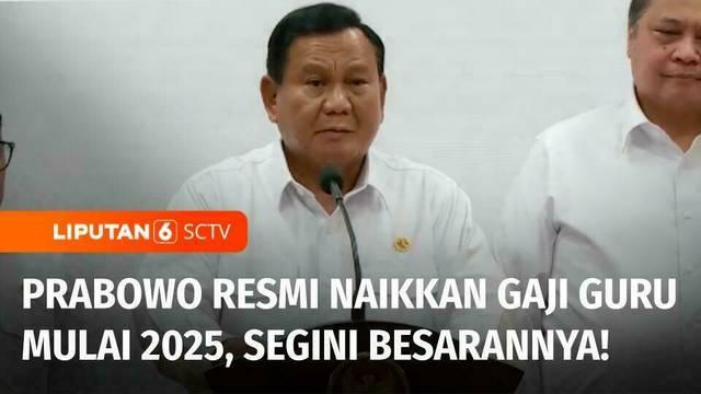 Presiden Prabowo Subianto mengumumkan kenaikan rata-rata upah minimum nasional sebesar 6,5 persen untuk 2025.