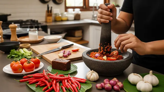 Membuat Sambal Terasi Tomat