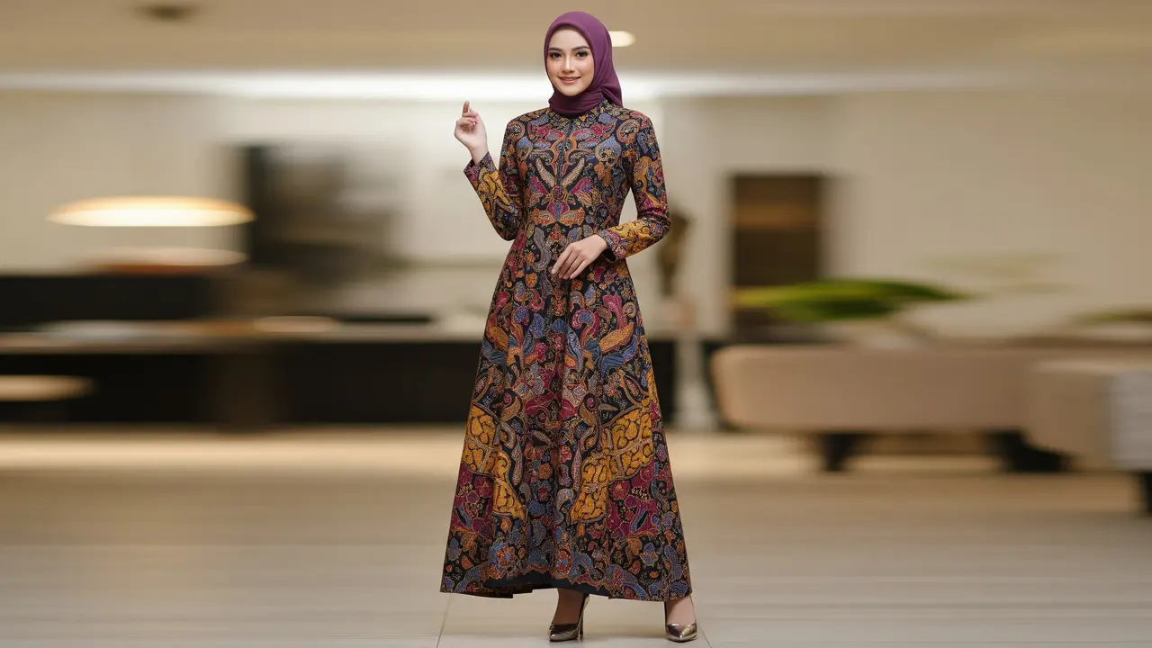 Model Gamis Batik Terbaru untuk Pesta