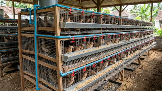 Kandang dengan Tempat Pakan dan Minum Eksternal