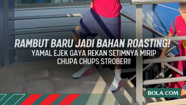 Rambut baru jadi bahan roasting! Lamine Yamal ejek gaya rambut rekan setimnya mirip chupa chups stroberi