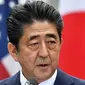 PM Jepang Shinzo Abe saat konferensi pers bersama Presiden AS Donald Trump di Gedung Putih (7/6) (AFP PHOTO)