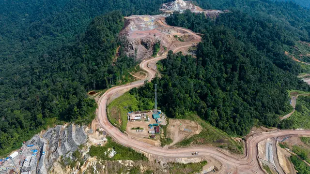 Foto aerial tambang emas Martabe PT Agincourt Resources (PTAR).(Dok Agincourt)