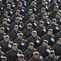 Tentara Rusia berbaris menuju Lapangan Merah (Red Square) untuk menghadiri gladi bersih parade militer Hari Kemenangan di Moskow, Rusia, Minggu (7/5/2023). Parade akan berlangsung di Lapangan Merah Moskow pada 9 Mei untuk merayakan 78 tahun kemenangan dalam Perang Dunia II. (AP Photo)