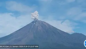 Muntahkan Abu Setinggi 700 Meter, Ini Status Terkini Gunung Semeru