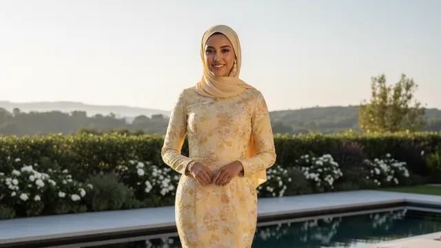 Gamis Trumpet Full Brokat