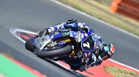 Pebalap Yamaha Tech 3, Bradley Smith, mengalami kecelakaan pada sesi latihan bebas Endurance World Championship, di Jerman, Kamis (25/8/2016). (Motorsport)