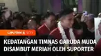 Ratusan suporter menyambut meriah Tim Nasional Garuda Muda yang baru saja tiba di Tanah Air, malam tadi. Para suporter turun ke jalan, meneriakkan yel-yel bagi timnas yang berhasil meraih kembali medali emas SEA Games setelah 32 tahun.