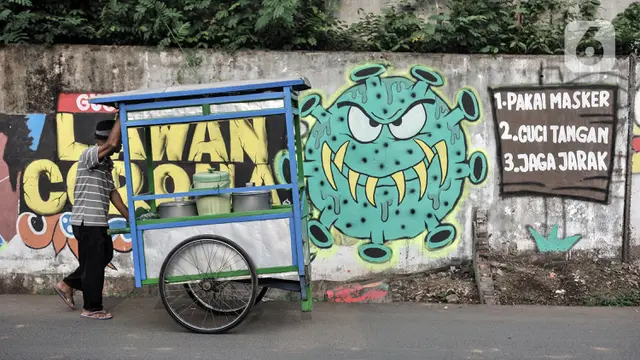 FOTO: Mural Imbauan Protokol Kesehatan COVID-19 Hiasi Cakung Barat