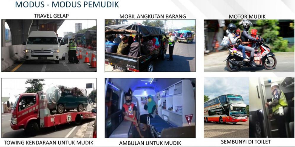 Modus-modus kendaraan pemudik (Dirlantas Polda Metro Jaya)