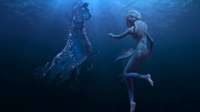 Elsa dalam perjalanan ke wilayah Utara. (Foto: Dok. IMDb/ Walt Disney)