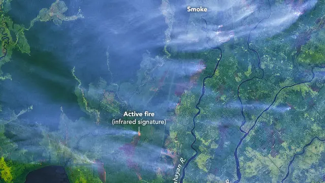 Foto kabut asap di Kalimantan
