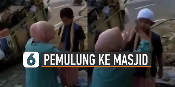 VIDEO: Mengharukan, Pemulung Siapkan Anak ke Masjid dengan Pakaian Terbaik