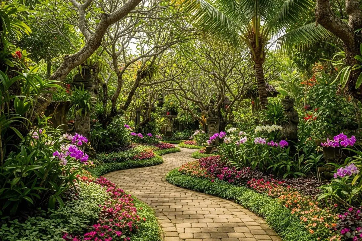 Ide Taman Paving Block dan Tanaman Groundcover Berbunga