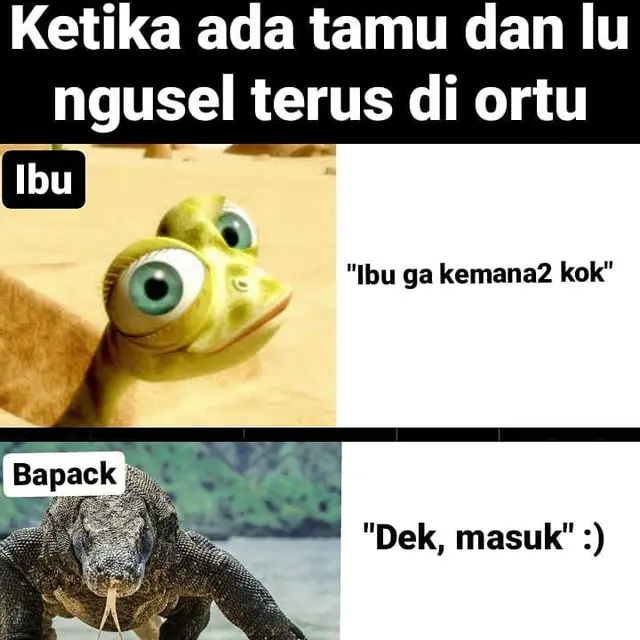 6 Meme Beda Aksi Orang Tua Kepada Anak Saat Ada Tamu Bikin Kesal