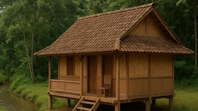 Model Rumah Sederhana di Pinggir Sungai Kecil yang Inspiratif