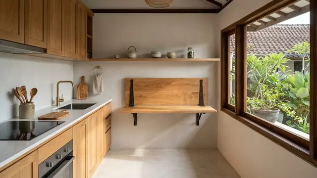 Inspirasi Dapur dengan Meja Persiapan yang Bisa Dilipat Saat Tidak Digunakan