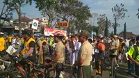 Gowes antara TNI dan Polri menjelang Kampenye pilpres 2019 (Liputan6.com/Jayadi Supriadin)