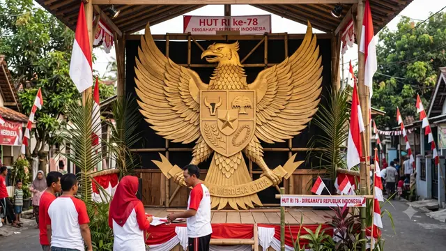 Ide Dekorasi Panggung Agustusan dari Kardus Bekas