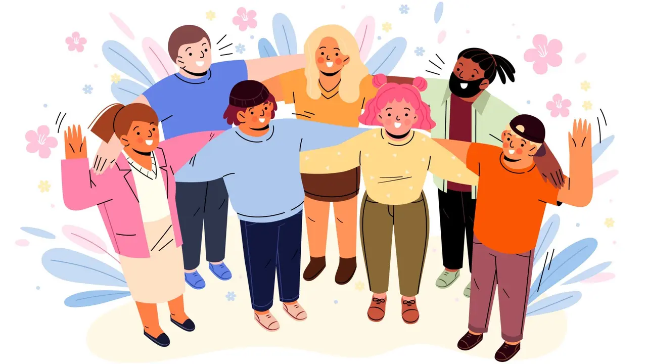 Ilustrasi kemanusiaan, solidaritas, toleransi