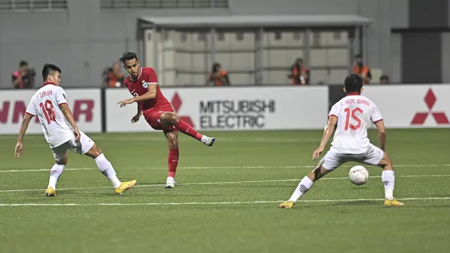Timnas Singapura versus Timnas Vietnam di Piala AFF 2022.