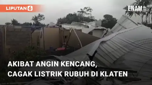 VIDEO: Akibat Angin Kencang, Cagak Listrik Rubuh di Prambonan Manisrenggo, Klaten