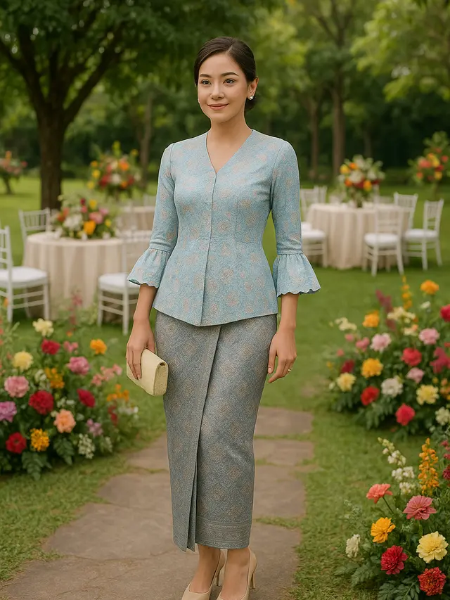 Model Baju Batik Pastel Kondangan Modern Anti Terlihat Tua