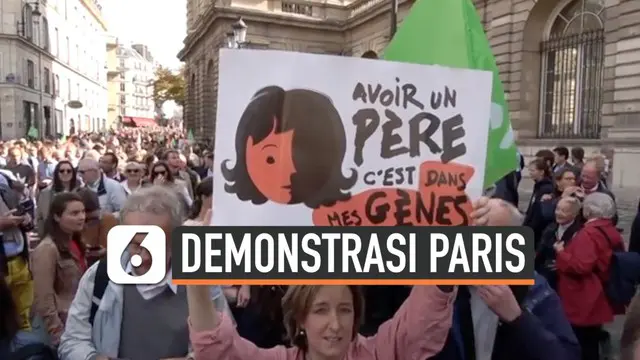 VIDEO: Demonstrasi Menolak RUU Bayi Tabung di Paris