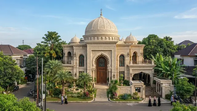 Ide desain rumah bergaya Timur Tengah model kubah megah
