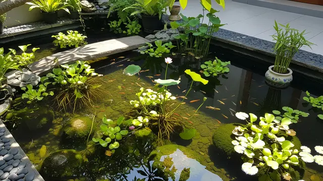 Model Kolam Ikan Minimalis Lahan 2x3 Meter Mudah Dirawat/ Ilustrasi gambar oleh AI