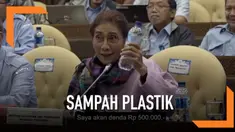 Menteri Kelautan dan Perikanan, Susi Pudjiastuti berkampanye saat jeda rapat dengan DPR. Ia mengimbau anggota DPR untuk mengurangi sampah plastik.