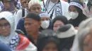 Aksi tersebut sebagai bentuk solidaritas dan kepedulian masyarakat Indonesia terhadap penderitaan rakyrat Palestina akibat serangan militer Israel serta mendukung kemerdekaan Palestina. (merdeka.com/Arie Basuki)