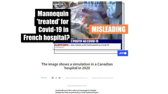 Cek Fakta Liputan6.com mendapati rumah sakit gunakan manekin sebagai pasien Covid-19