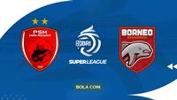 PSM Makassar vs Borneo FC. (Bola.com/Wiwig Prayugi)