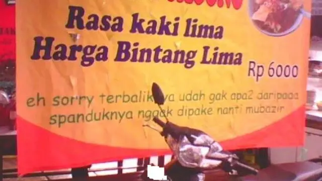 8 Potret Tulisan di Spanduk Jualan Ini Kocak Banget, Enggak Habis Pikir