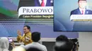 Kedatangan Prabowo Subianto untuk memberi materi bertema kebangsaan di Golkar Insitutute. (Liputan6.com/Faizal Fanani)