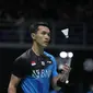 Jonatan Christie akan menghadapi unggulan pertama asal Denmark pada laga semifinal Malaysia Open 2022 di Axiata Arena, Kuala Lumpur, Sabtu (1/7). (foto: PBSI)