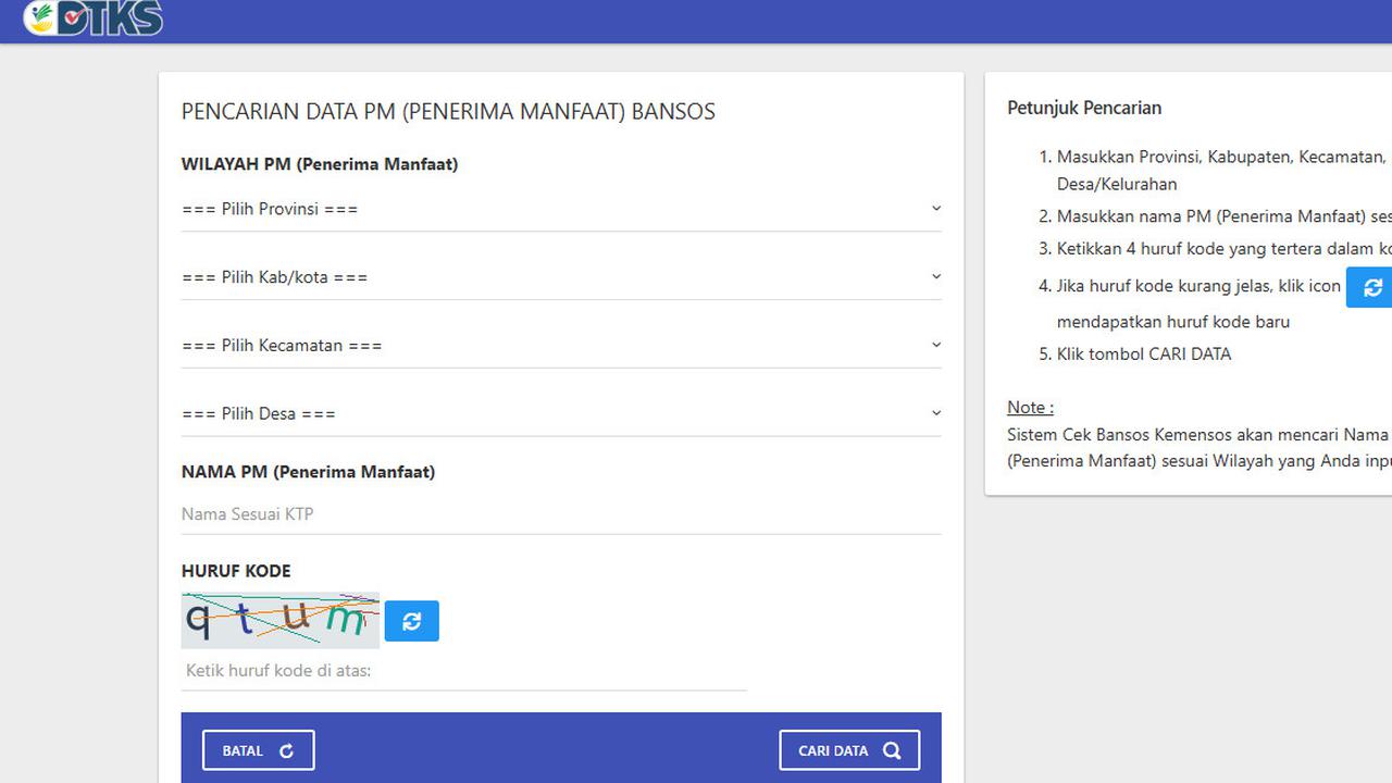 Cek Bansos Kemensos/cekbansos.kemensos.go.id